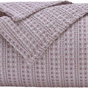 Luxury Queen Size Waffle Weave Cotton Light Purple